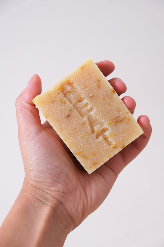 Superfatted soap Lemongrass, lime & bergamot |  Coconut milk & calendula flowers